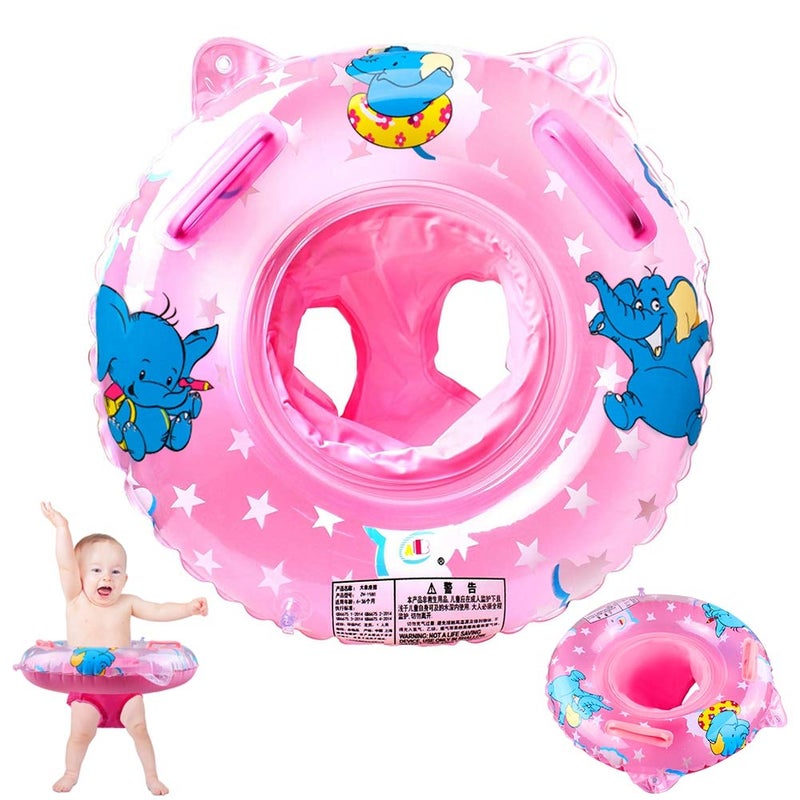 Walsai Baby Swimming Float Inflatable Swimming Ring with Float Seat for 6 Months6 Years Children Pink - Image 2