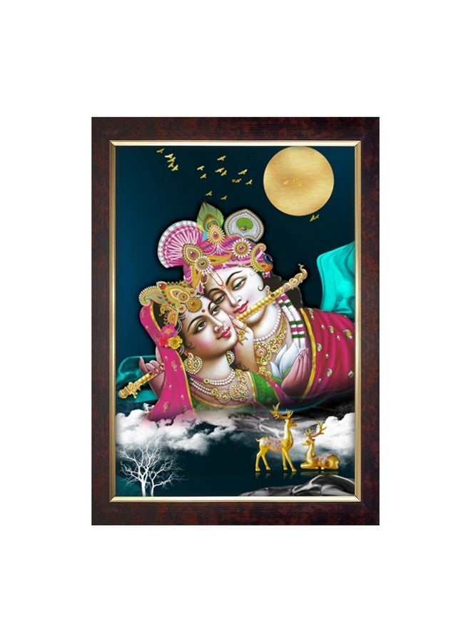 Dharvika Innovations Dharvika Innovations Radha Krishna Photo Frame Big Size Home Decoration with Sparkle Coated Lamination (14x20 Inch) - 20544 - Image 1