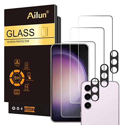 Ailun Screen Protector for Galaxy S23 [6.1 Inch] 3Pack + 3Pack Camera Lens Tempered Glass Fingerprint Unlock Compatible 0.25mm Ultra Clear Anti-Scratch Case Friendly [Not For S23 Ultra] - Image 1