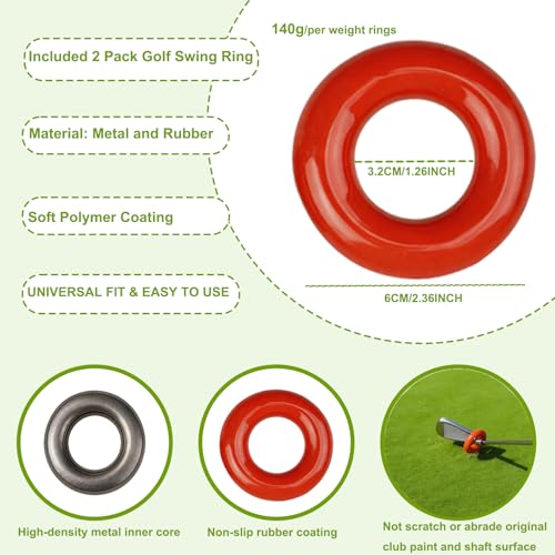 Kasteco 2 Pack Golf Club Swing Weight Rings (Red) - Image 2