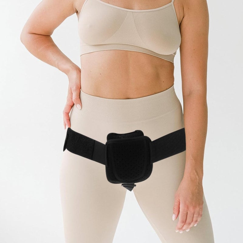Adjustable Adult Inguinal Hernia Belt Black Support Strap for Men and Women Groin Compression Brace Suitable for Hernia Relief and Prevention - Image 4