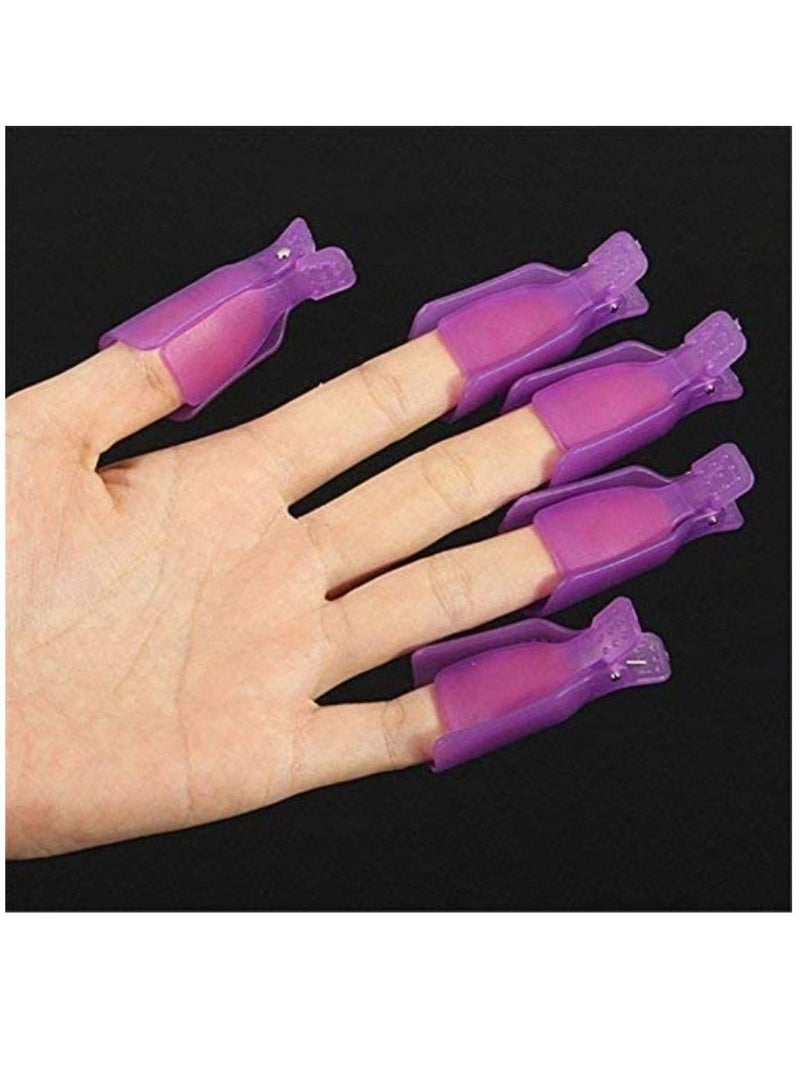 Kanza 10-Piece Nail Art Soak Off Cap Clip Set Purple - Image 5