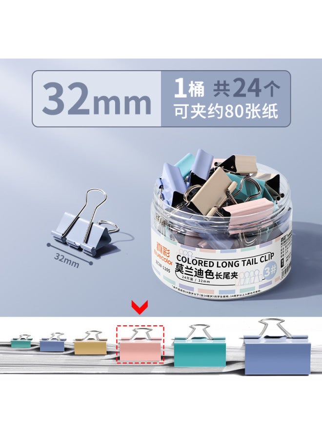 True Color Morandi Dovetail Clip High Color Value Long Tail Clip Hand Account File Small Clip Book Book Metal Ticket Clip Phoenix Tail - Image 1