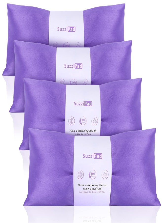SuzziPad Lavender Eye Pillows for Relaxation with Aromatherapy, Weighted Mask for Sleeping, Hot & Cold Therapy Compress for Dry Eyes, Yoga Meditation Pillow, Purple, 4 Packs - Image 1