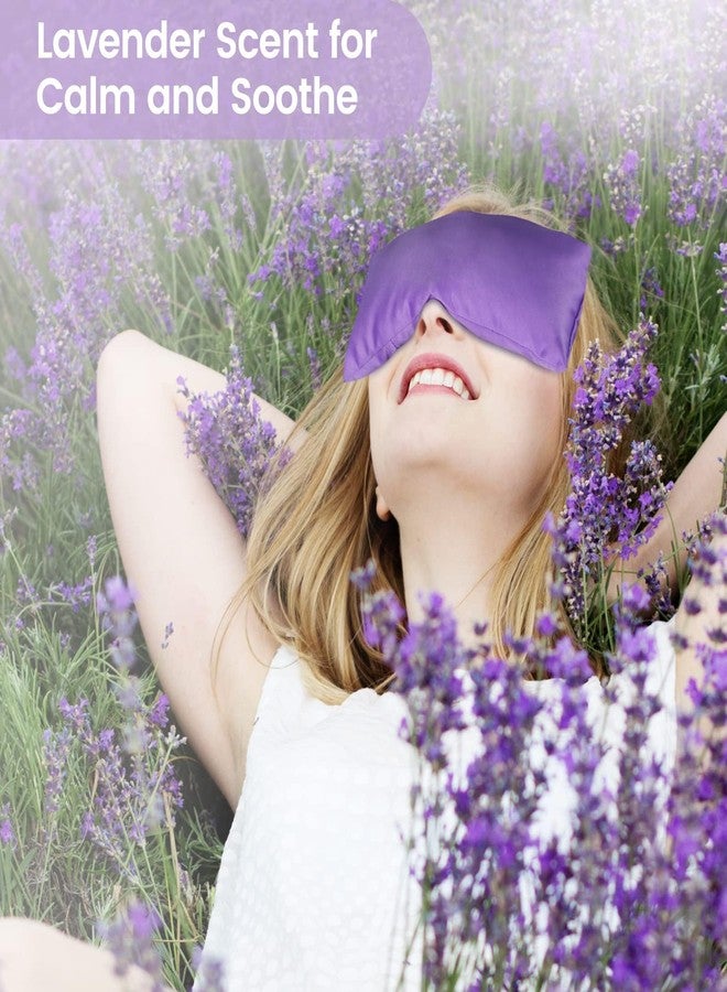 SuzziPad Lavender Eye Pillows for Relaxation with Aromatherapy, Weighted Mask for Sleeping, Hot & Cold Therapy Compress for Dry Eyes, Yoga Meditation Pillow, Purple, 4 Packs - Image 4