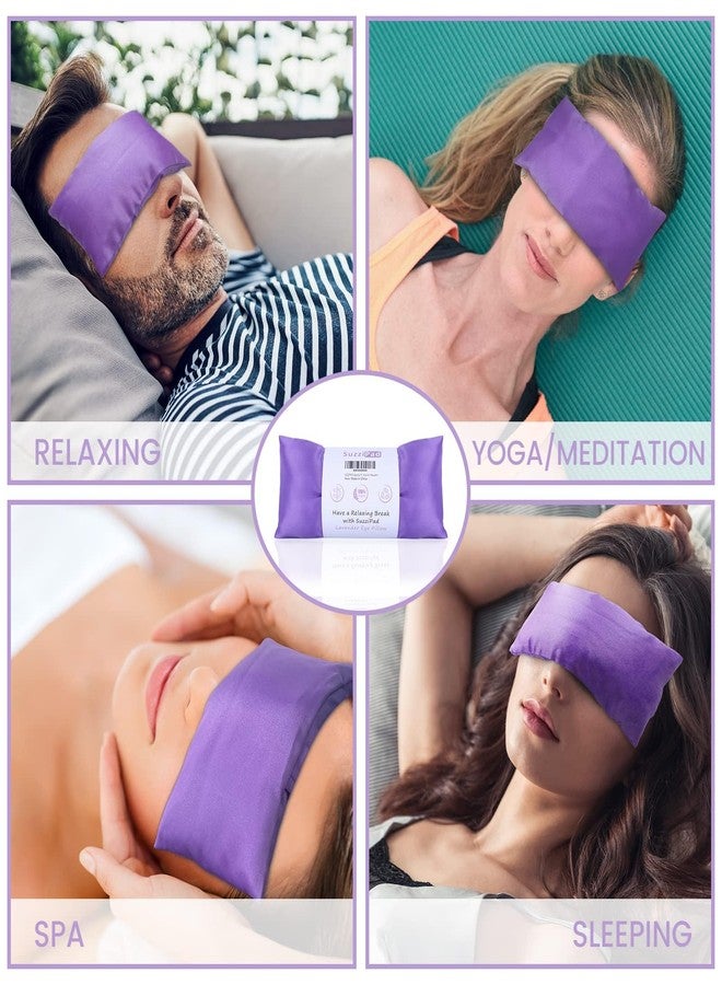 SuzziPad Lavender Eye Pillows for Relaxation with Aromatherapy, Weighted Mask for Sleeping, Hot & Cold Therapy Compress for Dry Eyes, Yoga Meditation Pillow, Purple, 4 Packs - Image 3