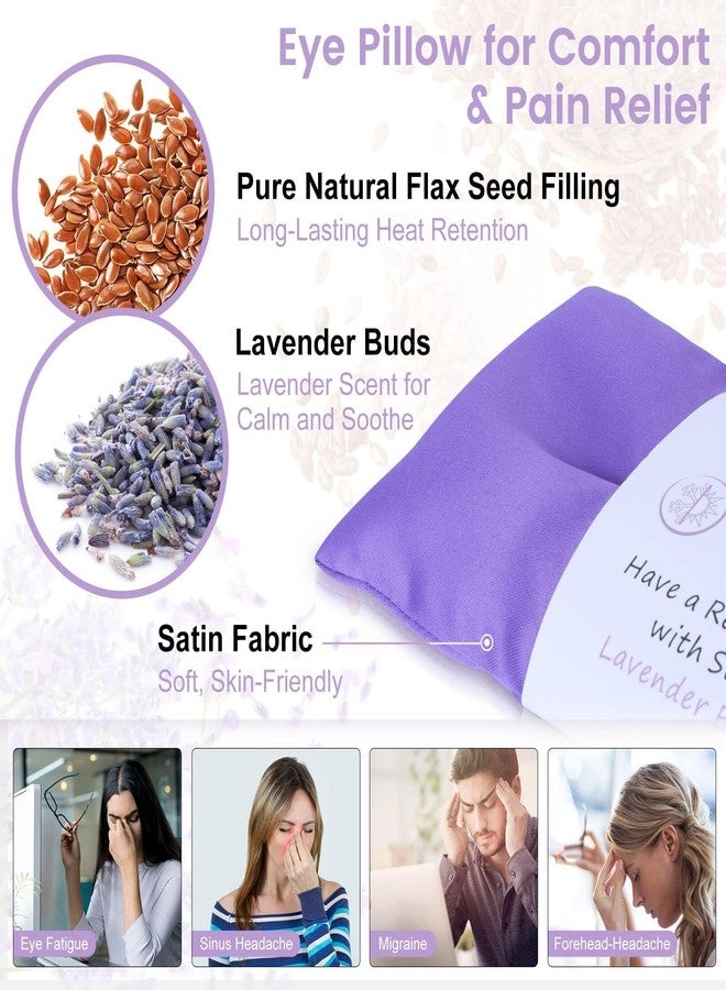 SuzziPad Lavender Eye Pillows for Relaxation with Aromatherapy, Weighted Mask for Sleeping, Hot & Cold Therapy Compress for Dry Eyes, Yoga Meditation Pillow, Purple, 4 Packs - Image 2