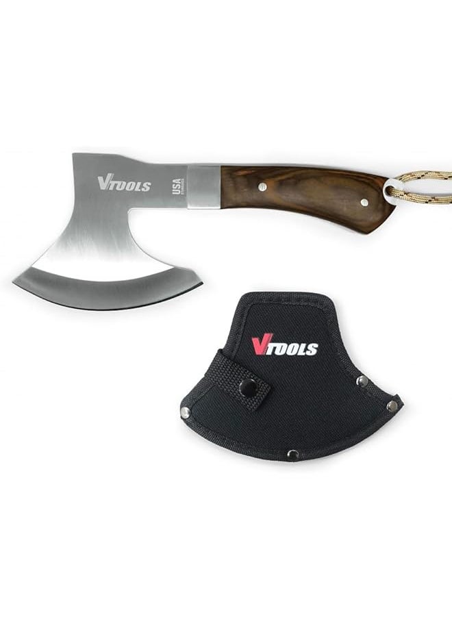 VTOOLS VTOOLS 8.5 Inch Wood Axe, Ultra Thick 4.5mm, Small Outdoor Camp Hatchet, for Splitting and Kindling Wood, Ideal for Chopping Wood and Gardening, Blue, VT7101  - Image 1