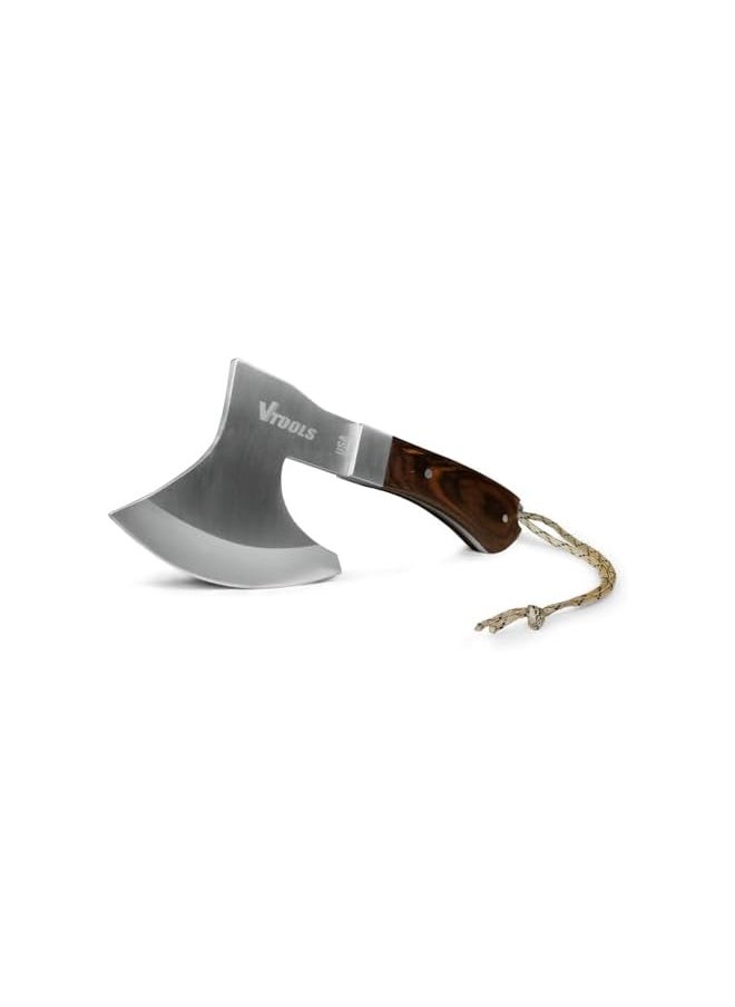 VTOOLS VTOOLS 8.5 Inch Wood Axe, Ultra Thick 4.5mm, Small Outdoor Camp Hatchet, for Splitting and Kindling Wood, Ideal for Chopping Wood and Gardening, Blue, VT7101  - Image 2
