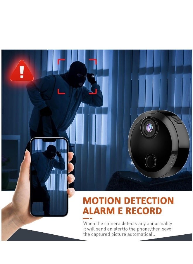 Mini Camera with Stand, 1080P HD Hidden Camera Support WiFi, Wireless Security Camera Mini Outdoor/Indoor with Audio,Hidden Camera, Home Surveillance Camera, Infrared Night Vision Dome Camera - Image 3