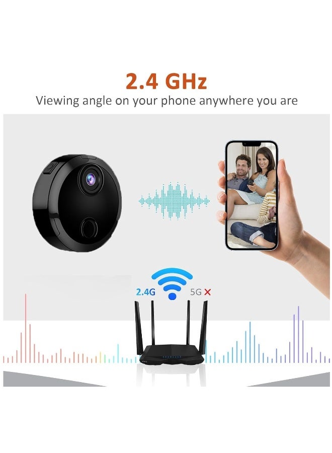 Mini Camera with Stand, 1080P HD Hidden Camera Support WiFi, Wireless Security Camera Mini Outdoor/Indoor with Audio,Hidden Camera, Home Surveillance Camera, Infrared Night Vision Dome Camera - Image 4