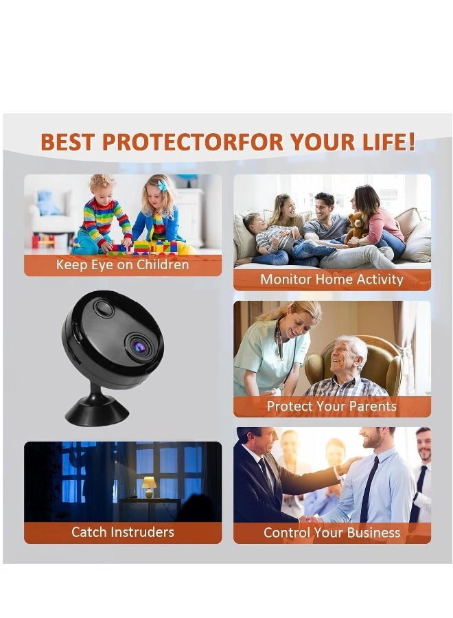 Mini Camera with Stand, 1080P HD Hidden Camera Support WiFi, Wireless Security Camera Mini Outdoor/Indoor with Audio,Hidden Camera, Home Surveillance Camera, Infrared Night Vision Dome Camera - Image 5