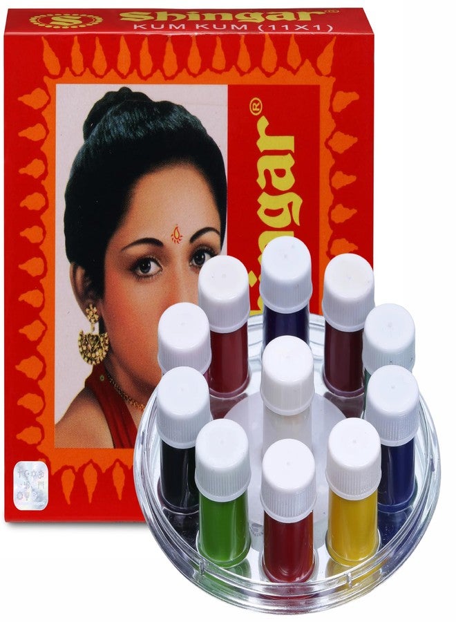 Shingar Kumkum 11 x 1 | For All Skin Types | Matte Finish | Easy Single-Stroke Application | Liquid Bindi & Kumkum - Pack of 1, 24 Gram - Image 2