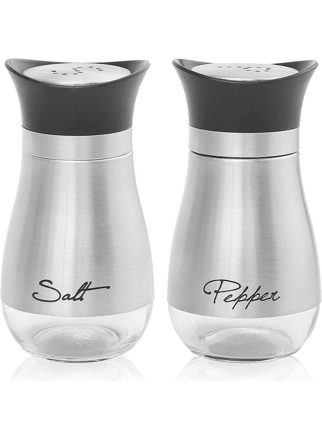 WIKHOSTAR Refillable Salt and Pepper Shakers Set Stainless Steel 2 Pcs Spice Bottles Container for Home Restaurant Picnic Kitchen Accessories 
