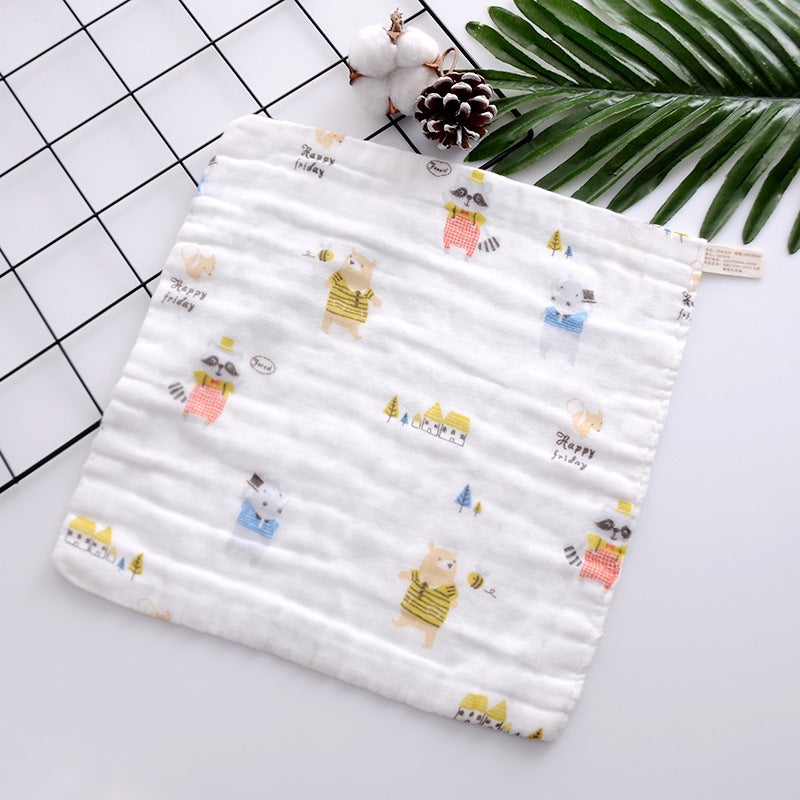 Baby Wash Towel Super Soft Pure Cotton Children'S Towel High Density Spit Towel Rectangular Newborn Baby Gauze Square Towel - Image 1