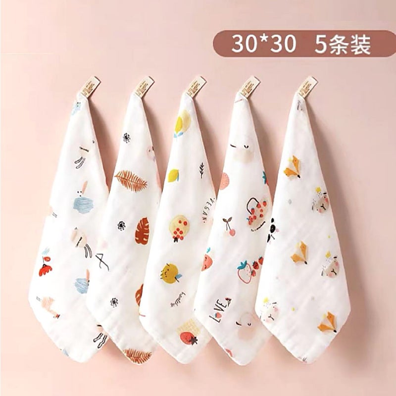 Baby Wash Towel Super Soft Pure Cotton Children'S Towel High Density Spit Towel Rectangular Newborn Baby Gauze Square Towel - Image 2
