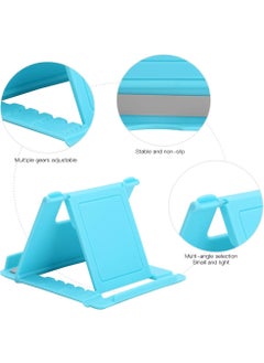 Qasul Mini Desktop Cell Phone Holder Foldable Stand for Mobile Phones and Tablets Portable, Non-Slip and Protection Mini Phone Support for Home Office (Blue)  - Image 4
