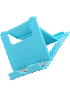 Qasul Mini Desktop Cell Phone Holder Foldable Stand for Mobile Phones and Tablets Portable, Non-Slip and Protection Mini Phone Support for Home Office (Blue)  - Image 5