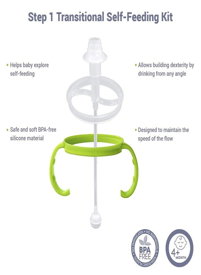 AnPei مجموعة أنبي للخطوة 1 الانتقالية مع قشة وأيدي وزن ذاتي للتغذية متوافقة مع حلمات سيليكون كوموتومو، تدفق متوسط وسريع | 4 أشهر + - Image 4