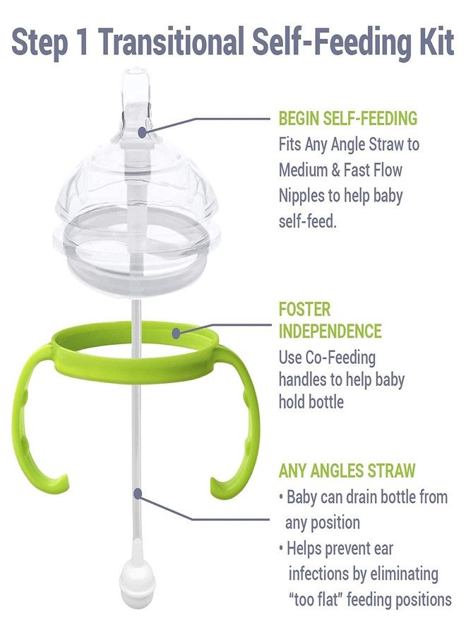 AnPei مجموعة أنبي للخطوة 1 الانتقالية مع قشة وأيدي وزن ذاتي للتغذية متوافقة مع حلمات سيليكون كوموتومو، تدفق متوسط وسريع | 4 أشهر + - Image 3