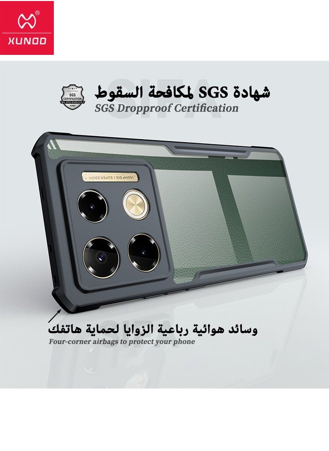 إكسوند حافظة Infinix Note 40 Pro/40 Pro+، لوحة خلفية من الأكريليك الشفاف + غطاء إطار ناعم أسود من مادة TPU، غطاء حافظة معتمد مقاوم للسقوط من الدرجة العسكرية SGS لهاتف Infinix Note 40 Pro/40 Pro+ 5G  - Image 2