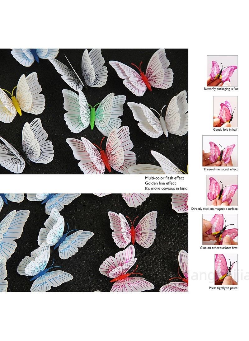 Hanghaijia - 12 PCS Mixed Butterfly Stereo Wall Stickers , Removable DIY Home Nursery Scene Ambience Decoration - Image 1