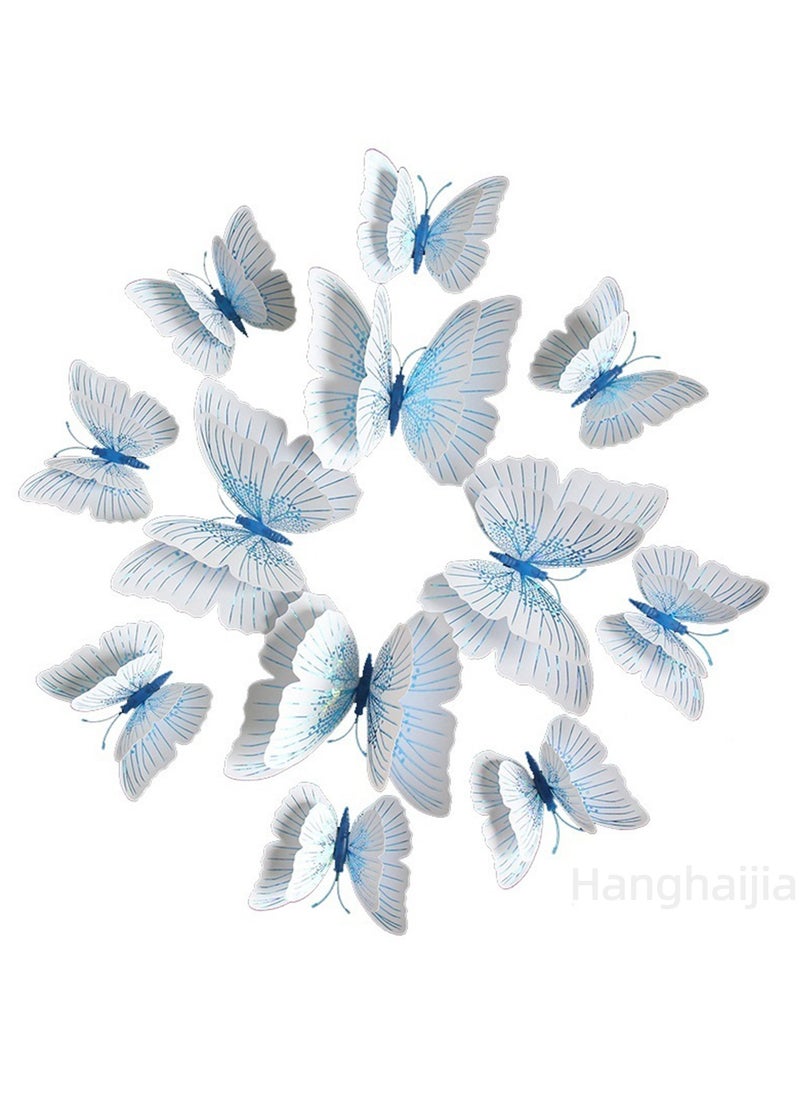 Hanghaijia - 12 PCS Mixed Butterfly Stereo Wall Stickers , Removable DIY Home Nursery Scene Ambience Decoration - Image 1