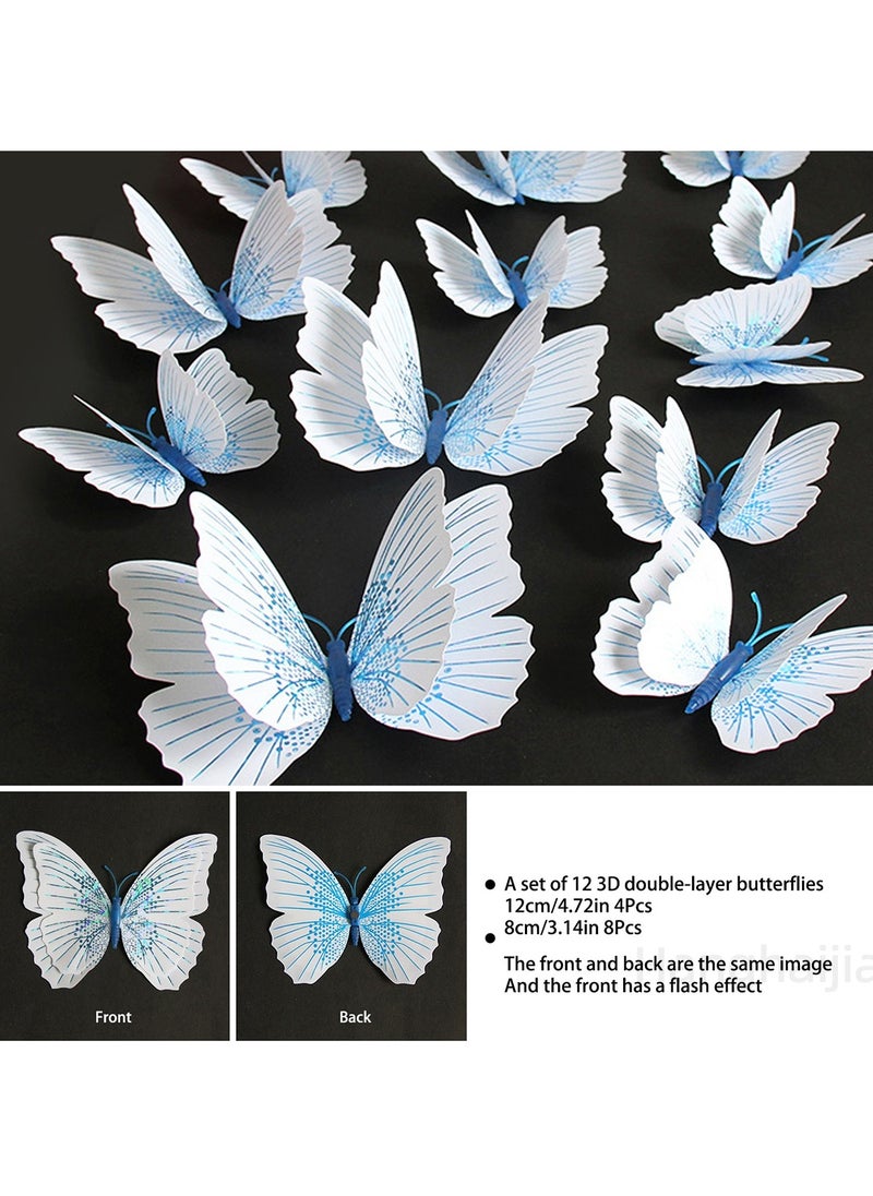 Hanghaijia - 12 PCS Mixed Butterfly Stereo Wall Stickers , Removable DIY Home Nursery Scene Ambience Decoration - Image 1
