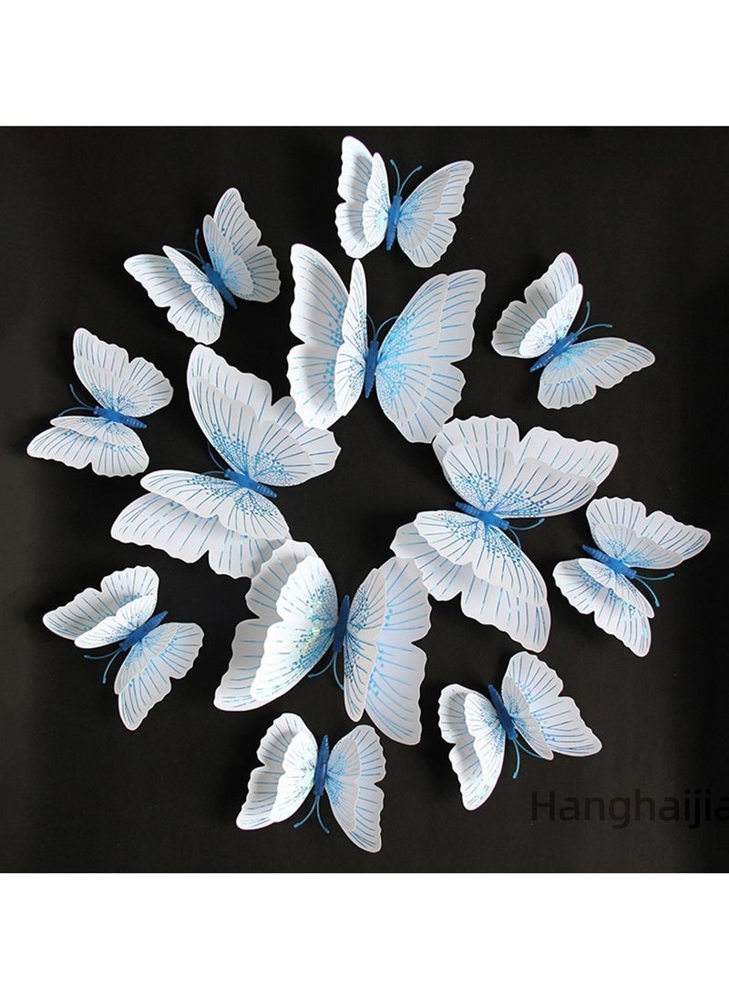 Hanghaijia - 12 PCS Mixed Butterfly Stereo Wall Stickers , Removable DIY Home Nursery Scene Ambience Decoration - Image 1