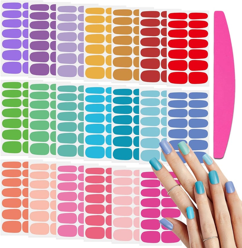 SILPECWEE 20 Sheets Easter Nail Wraps for Women Candy Color Nail Polish Strips Self Adhesive Nail Polish Stickers Gel Nail Strips Fingernails Manicure Sticker Nail Accessories with 1pc Nail File