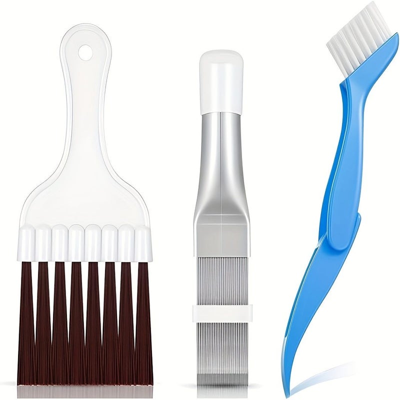 3pcs Car AC Cleaning Kit Durable Stainless Steel And Aluminum Fin Combs Brushes For Condenser And Coil Maintenance - Image 3