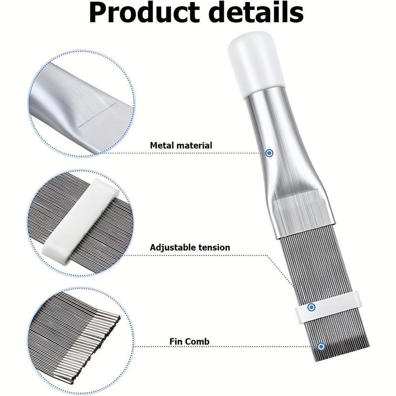 3pcs Car AC Cleaning Kit Durable Stainless Steel And Aluminum Fin Combs Brushes For Condenser And Coil Maintenance - Image 4