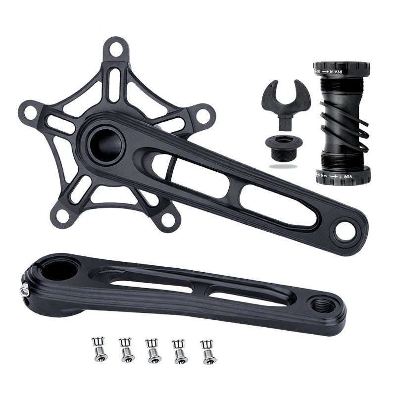 Litepro Bike Crank Arm Set for Folding Bicycle 170mm 130BCD 5 Bolts Bicycle Crankset with Bottom Bracket and Chainring Bolts - Image 1