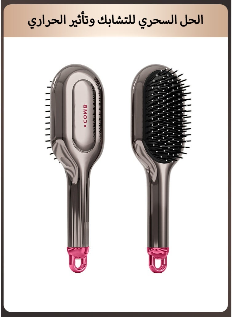 Scalp Massaging Air Cushion Comb - Detangling Brush for Long Hair Styling, Anti-Frizz Ionic Technology with Easy Clean Base, Home & Travel Use Hair Care (Heat Protection & Shine) - Image 1