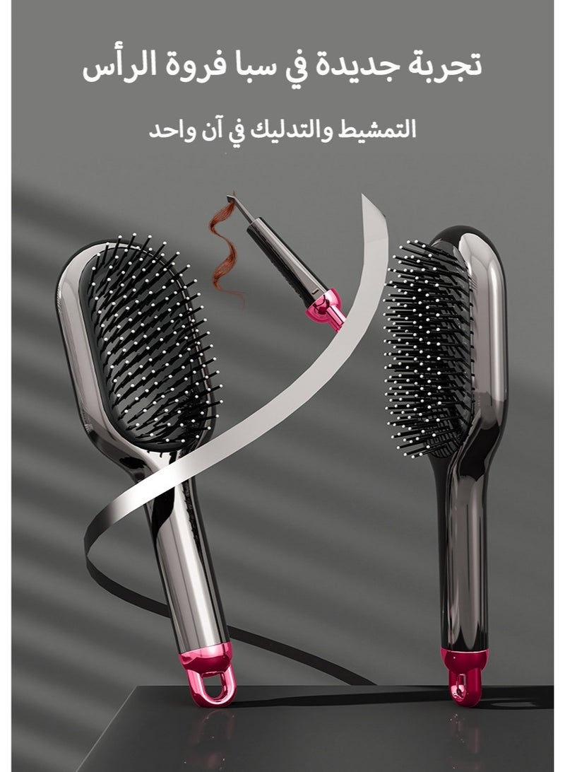 Scalp Massaging Air Cushion Comb - Detangling Brush for Long Hair Styling, Anti-Frizz Ionic Technology with Easy Clean Base, Home & Travel Use Hair Care (Heat Protection & Shine) - Image 2
