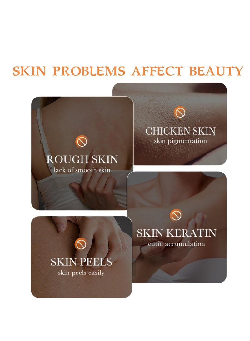 سكين مقشر الجسم بالكركم - مقشر غني بفيتامين سي للتنظيف العميق وإزالة الجلد الميت وتلاشي البقع الداكنة - مقشر الوجه والجسم للنساء والرجال ، 250 جم - Image 5