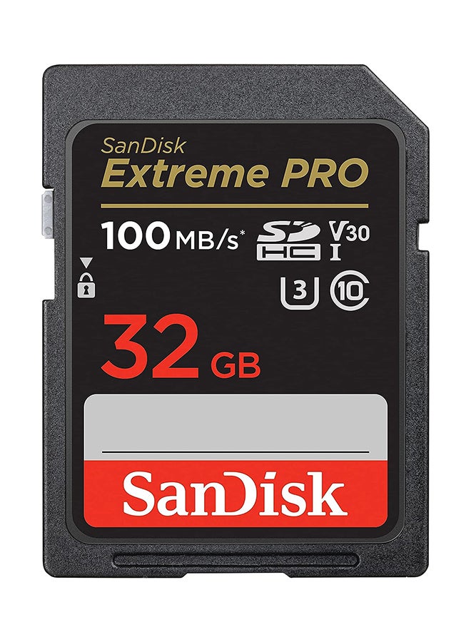 sandisk 32GB Extreme PRO SDHC card + RescuePRO Deluxe, up to 100MB/s, UHS I, Class 10, U3, V30 SDSDXXO 032G GN4IN, Black 32 GB