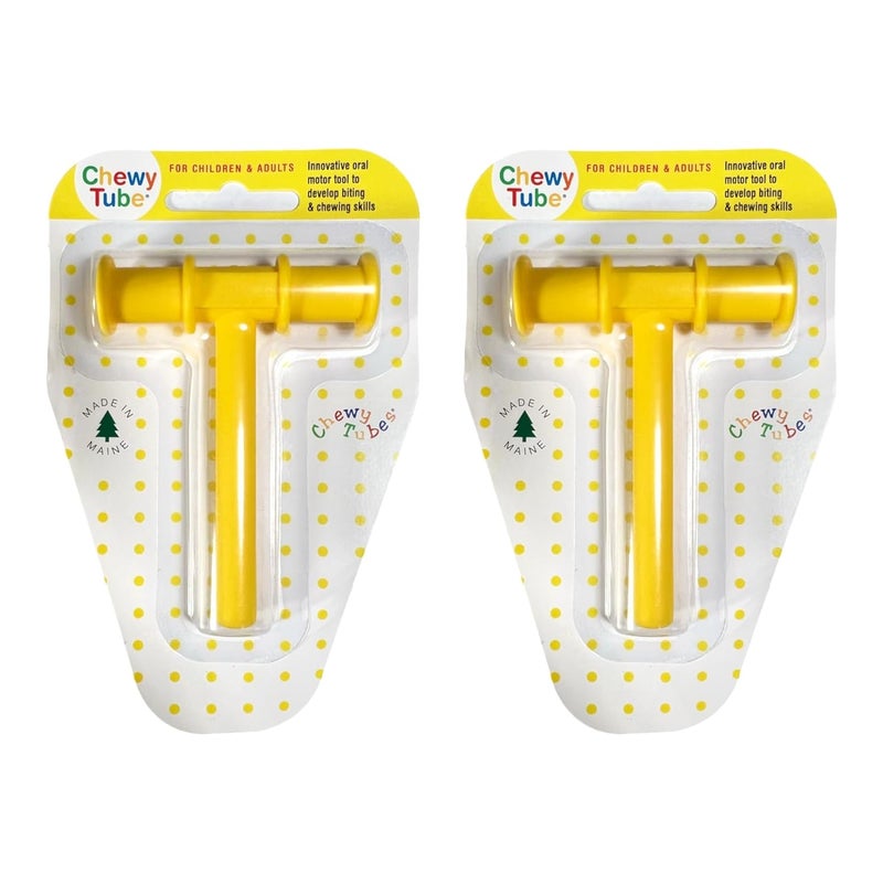Chewy Tubes Pack of 2 Yellow Small Chewy Tubes  Pediatric and Adult Sensory Treatment Tool - Image 1