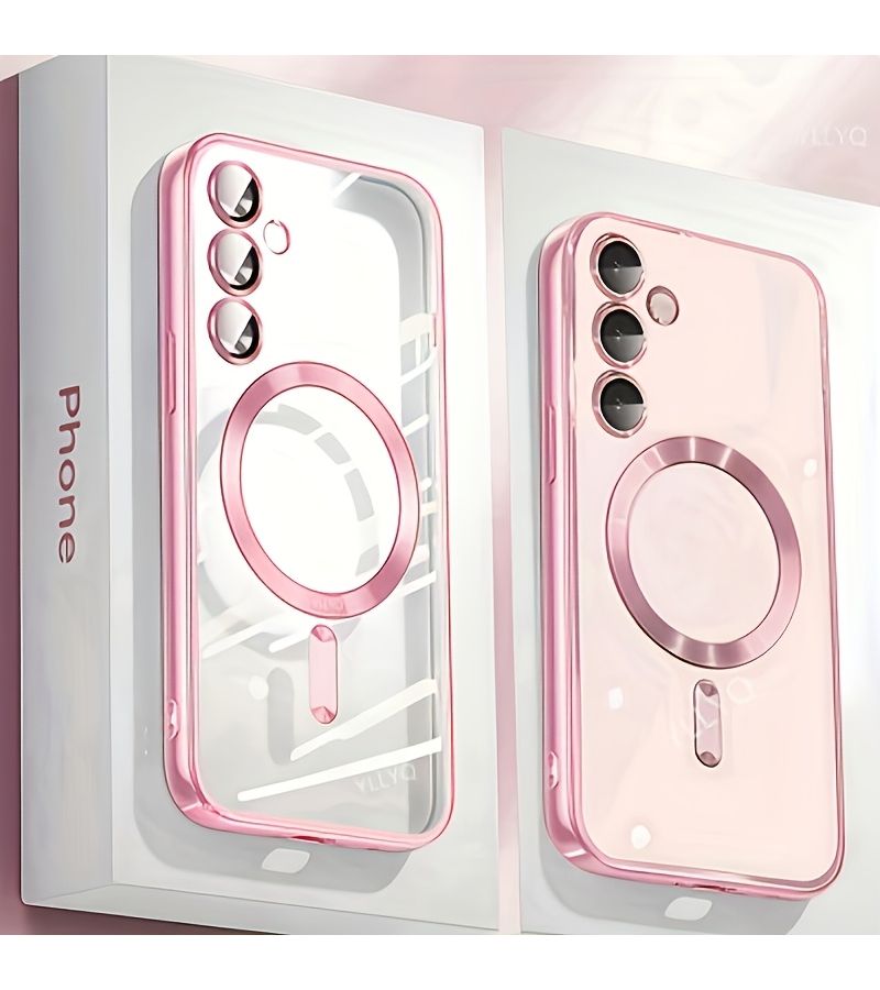 Silvery Magnetic Phone Case For Galaxy A36 Ultra Slim Clear Wireless Charging Holiday Gift - Image 1