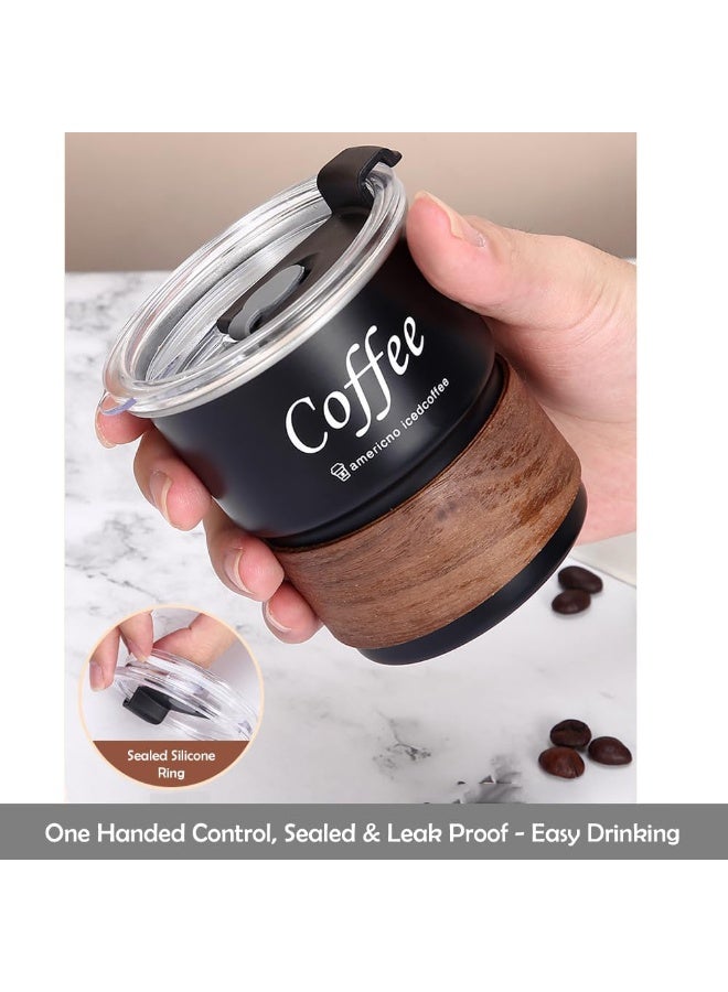 Bukela 300ml Stay Hot Insulated Mug with Lid, Straw, Coffee Cup Tea and Drinks, Stainless Steel Tumbler BPA FREE for Travel Mugs Car Holder (Black) - Image 2