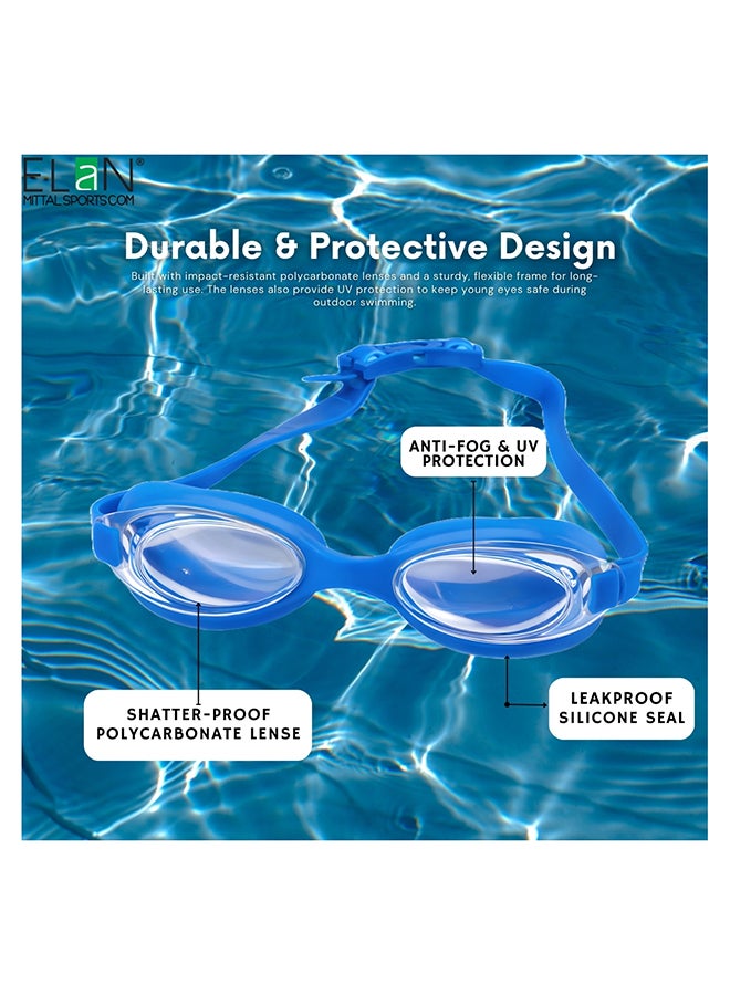 ELAN Morex One-Piece Silicone Swim Goggles - High-Strength Vacuum Leak-Proof Technology - Royal Blue Anti-Fog & UV Protection Swimming Goggles - Flexible No-Leak Training Goggles - Image 2