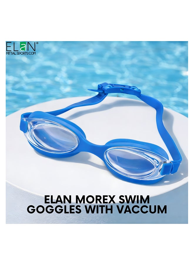 ELAN Morex One-Piece Silicone Swim Goggles - High-Strength Vacuum Leak-Proof Technology - Royal Blue Anti-Fog & UV Protection Swimming Goggles - Flexible No-Leak Training Goggles - Image 3