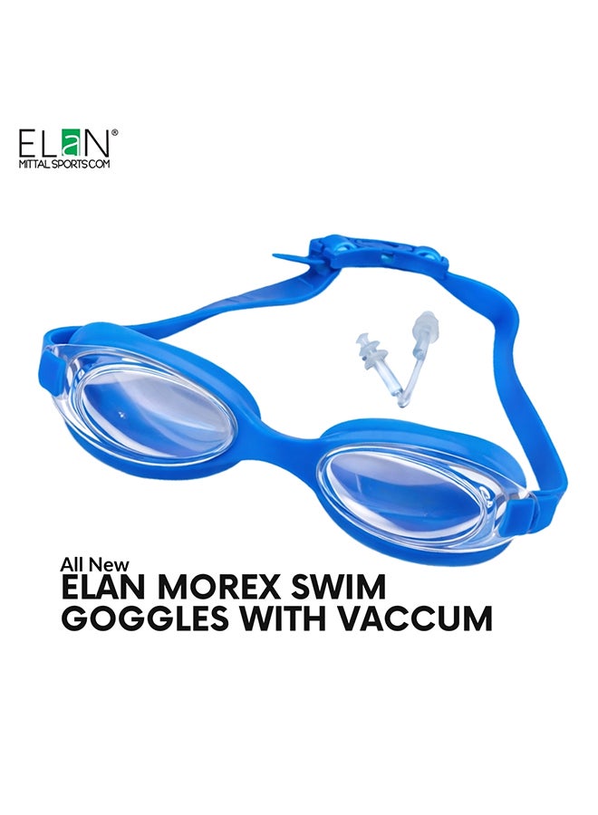 ELAN Morex One-Piece Silicone Swim Goggles - High-Strength Vacuum Leak-Proof Technology - Royal Blue Anti-Fog & UV Protection Swimming Goggles - Flexible No-Leak Training Goggles - Image 1