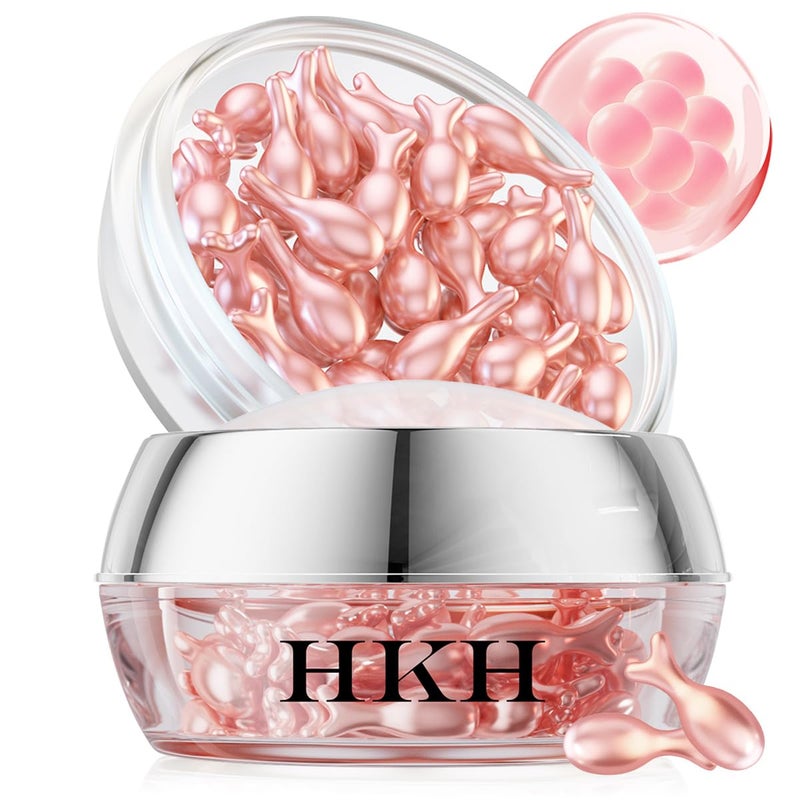 HKH Retinol Serum Capsules for Face: Anti-aging Wrinkle Skincare Serum with Vitamin A & E Collagen for Women - Moisturising Smoothing Fine Lines & Firming Skin - Travel Friendly (38 Capsules) - Image 1