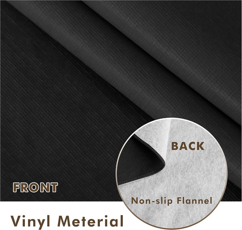 Nasitos 2 Pack Black Table Cloth Rectangle 52x70 Inch-Vinyl Plastic Table Cloth Disposable with Flannel Backing, Waterproof Wipeable Plastic Table Cover for Picnic, Corporate Events, Trade Shows - Image 3