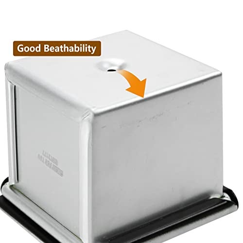 FICJEAD Pullman Loaf Pan with Lid Non-stick Square Smooth Toast Box Aluminized Steel Bread Pan with Lid 2.75x2.75x2.75in(7CM) - Image 5