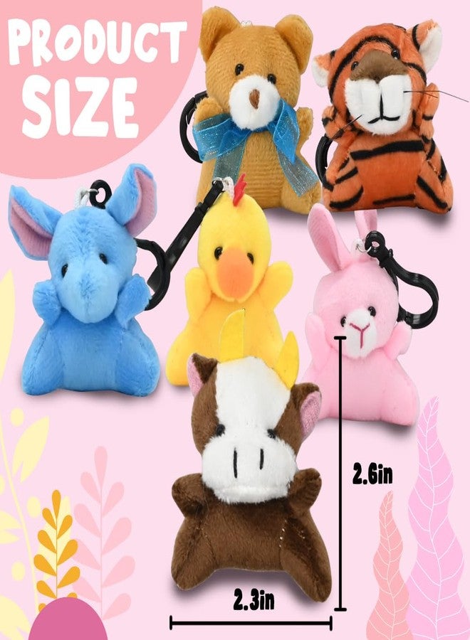 LUKBERA 28 Packs Plush Animals Keychain, Stuffed Animals Keychain Toys for Valentine's Day Easter Egg Fillers Classroom Exchange Gifts Goodie Bag - Image 3