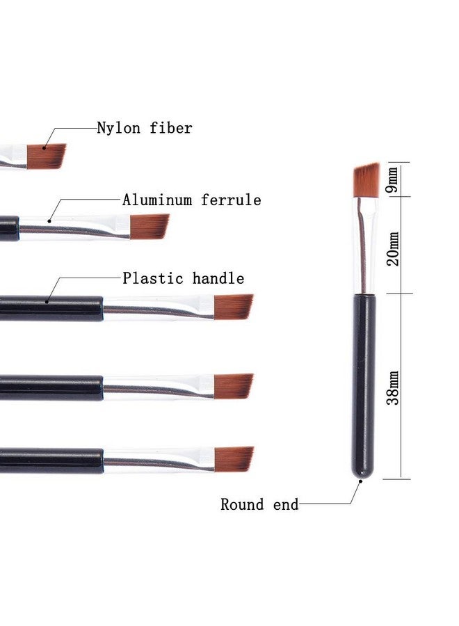 Vosaidi 10Pcs Eyebrow Brush Portable Premium Quality Angled Eye Brow Brush And Spoolie Mini Brush - Image 5