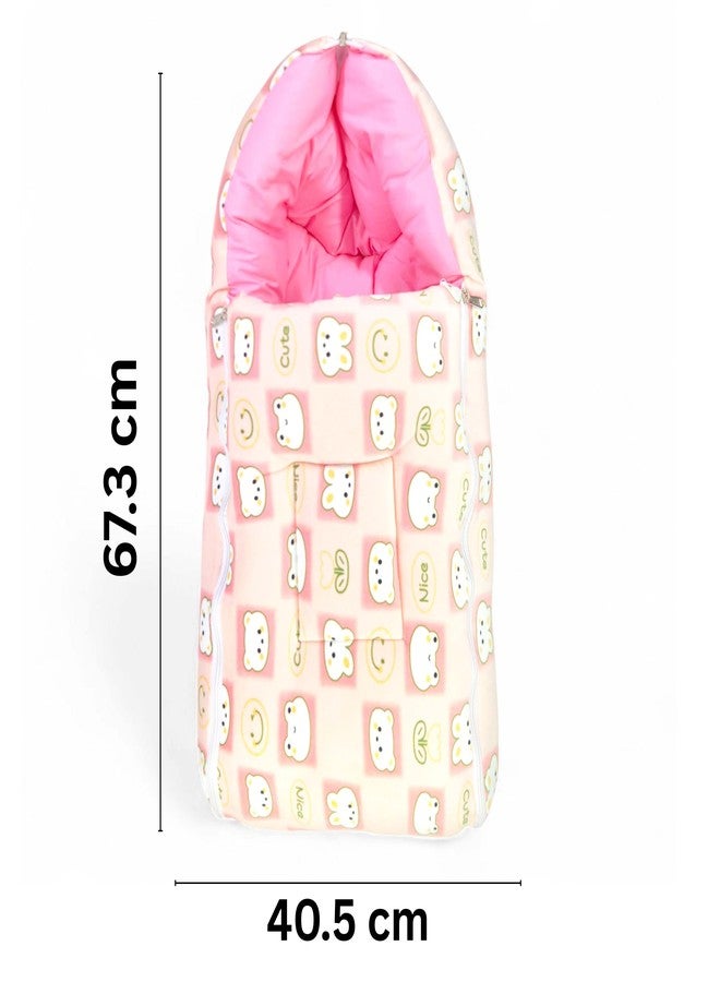 فوي دروب كيس نوم للأطفال من فوي دروب، ناعم ومخملي، عش حمل للأطفال حديثي الولادة مع غطاء رأس وسحاب، غطاء دافئ للأطفال الرضع لفصل الشتاء، والسفر، وعربة الأطفال، والاستخدام المنزلي، تصميم أرنب، مريح للأولاد والبنات (أبيض وردي فاتح) - Image 5