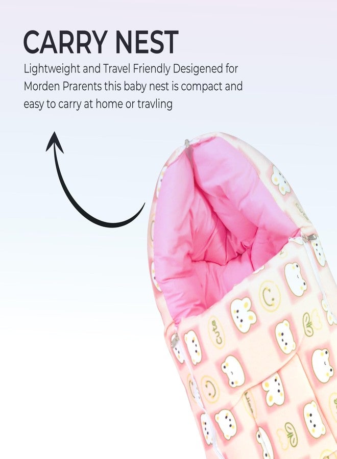فوي دروب كيس نوم للأطفال من فوي دروب، ناعم ومخملي، عش حمل للأطفال حديثي الولادة مع غطاء رأس وسحاب، غطاء دافئ للأطفال الرضع لفصل الشتاء، والسفر، وعربة الأطفال، والاستخدام المنزلي، تصميم أرنب، مريح للأولاد والبنات (أبيض وردي فاتح) - Image 2